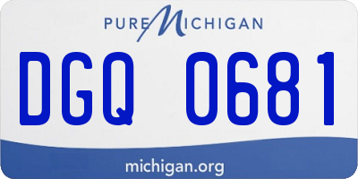MI license plate DGQ0681