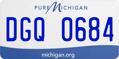 MI license plate DGQ0684