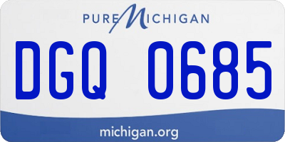 MI license plate DGQ0685