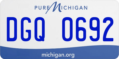 MI license plate DGQ0692