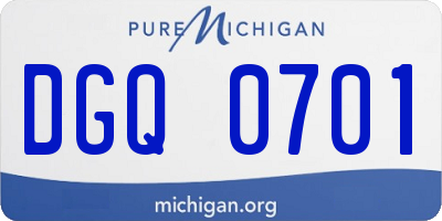 MI license plate DGQ0701
