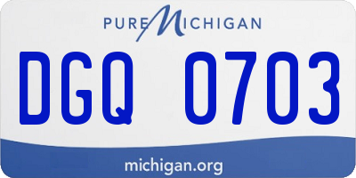 MI license plate DGQ0703