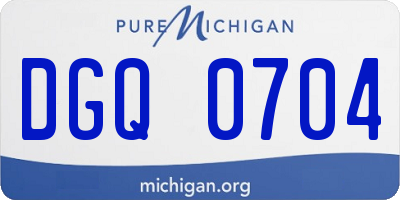 MI license plate DGQ0704