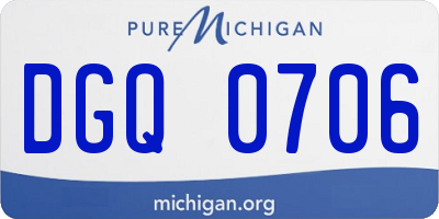MI license plate DGQ0706