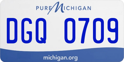 MI license plate DGQ0709