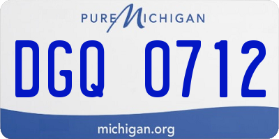 MI license plate DGQ0712