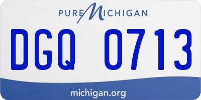 MI license plate DGQ0713