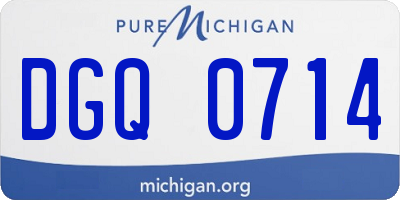 MI license plate DGQ0714