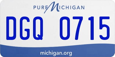 MI license plate DGQ0715