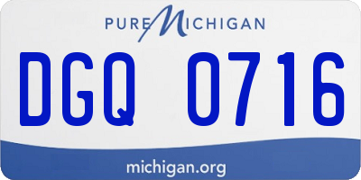 MI license plate DGQ0716