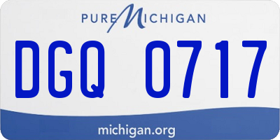MI license plate DGQ0717