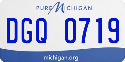 MI license plate DGQ0719