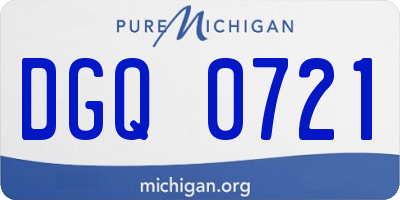 MI license plate DGQ0721