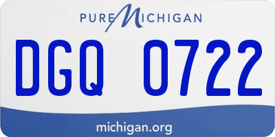 MI license plate DGQ0722