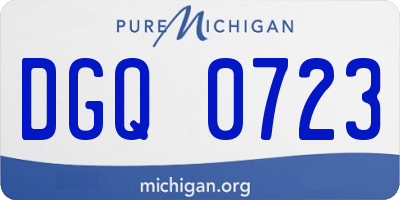 MI license plate DGQ0723