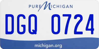 MI license plate DGQ0724