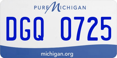 MI license plate DGQ0725