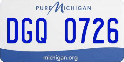 MI license plate DGQ0726