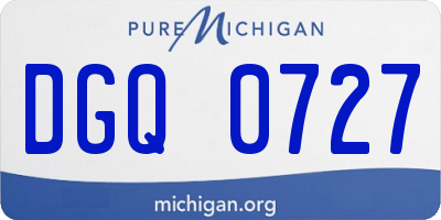 MI license plate DGQ0727