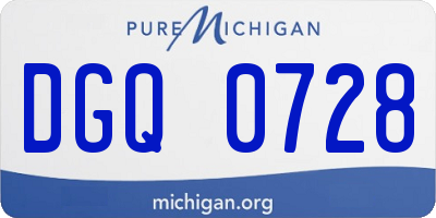 MI license plate DGQ0728