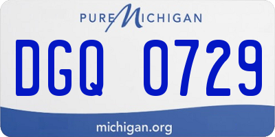 MI license plate DGQ0729