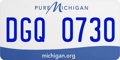 MI license plate DGQ0730