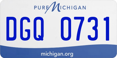 MI license plate DGQ0731
