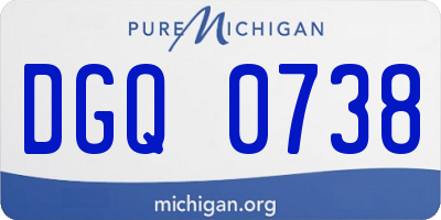 MI license plate DGQ0738