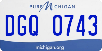MI license plate DGQ0743