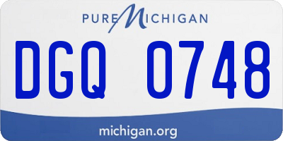 MI license plate DGQ0748