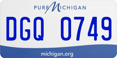 MI license plate DGQ0749