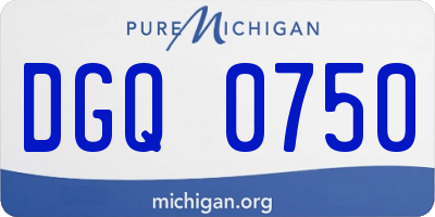 MI license plate DGQ0750