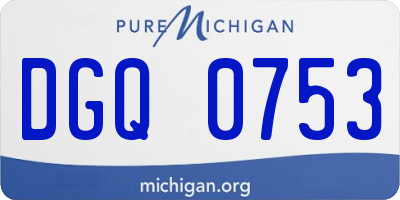 MI license plate DGQ0753