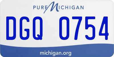 MI license plate DGQ0754