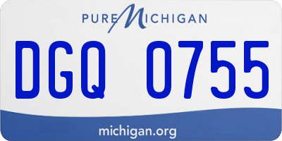 MI license plate DGQ0755