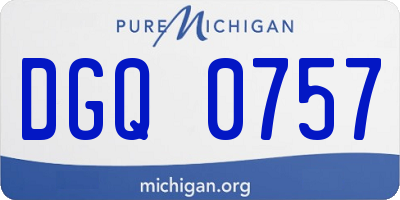 MI license plate DGQ0757