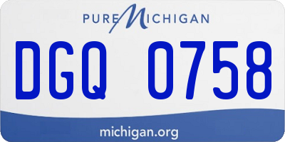 MI license plate DGQ0758