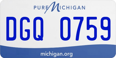 MI license plate DGQ0759
