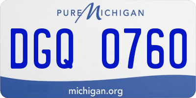 MI license plate DGQ0760