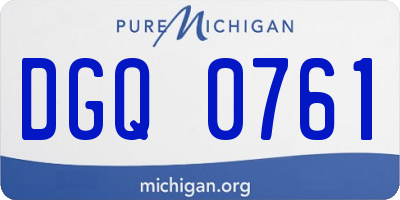 MI license plate DGQ0761