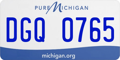 MI license plate DGQ0765
