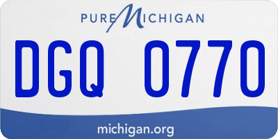 MI license plate DGQ0770