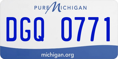 MI license plate DGQ0771