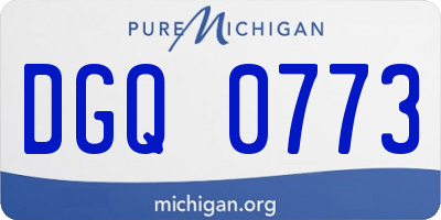 MI license plate DGQ0773