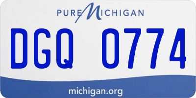 MI license plate DGQ0774