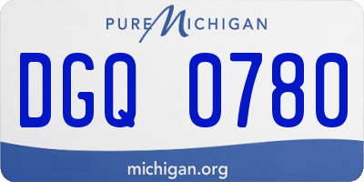 MI license plate DGQ0780