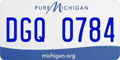 MI license plate DGQ0784