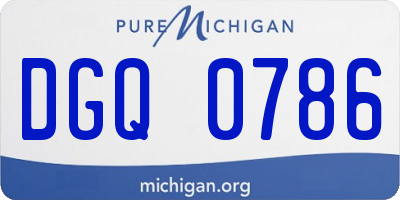 MI license plate DGQ0786