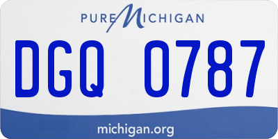 MI license plate DGQ0787