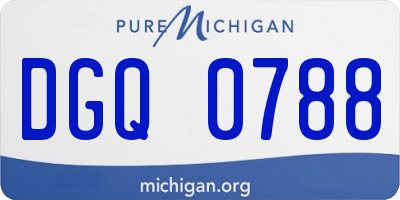 MI license plate DGQ0788